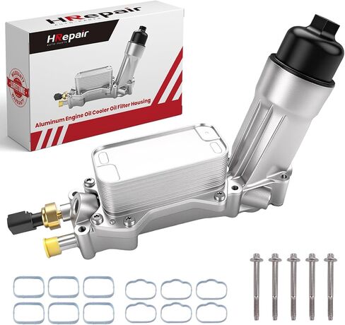 Aluminum Engine 3.6 Oil Cooler fits for 2017-2018 Jeep Dodge Chrysler Ram 3.6L V6 Oil Filter Housing Assembly Replacement 926-959 928-876 68310865AB in Saudi Arabia