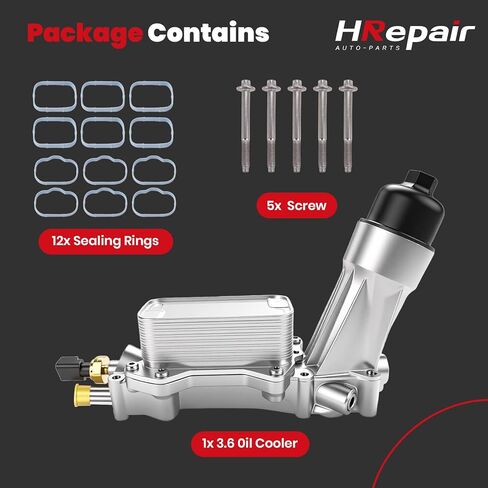 Aluminum Engine 3.6 Oil Cooler fits for 2017-2018 Jeep Dodge Chrysler Ram 3.6L V6 Oil Filter Housing Assembly Replacement 926-959 928-876 68310865AB in Saudi Arabia