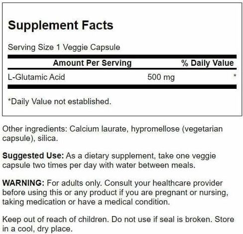 Swanson Amino Acid Glutamic Acid 500 Milligrams 60 Veg Capsules (1 Pack) in Saudi Arabia