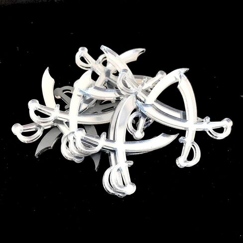 Super Cool Creations Pirate Cutlass Shaped Crafting Mirrors, Set of 10, Many Colours, Shatterproof Acrylic, Silver Mirror, Pack of 10 x 3cm in Saudi Arabia