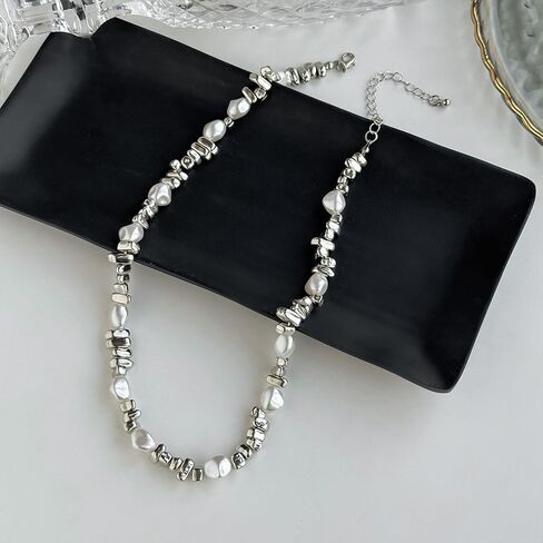 Gold Statement Necklace for Women Pearl and Gold Necklace Trendy Baroque Pearl Choker for Women Jewelry in Saudi Arabia