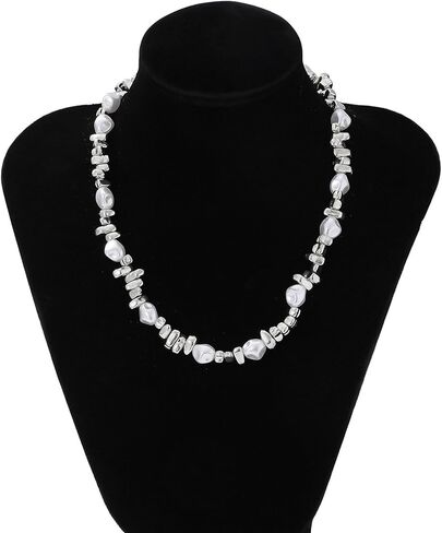 Gold Statement Necklace for Women Pearl and Gold Necklace Trendy Baroque Pearl Choker for Women Jewelry in Saudi Arabia