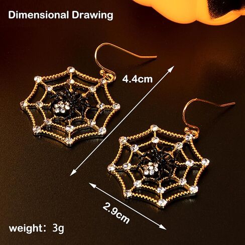 Halloween Earrings for Women,Spider Web Dangle Drop Earrings with Rhinestone Spider,Spider Charm Dangle Earrings,Halloween Festival Jewelry Gifts for Women in Saudi Arabia