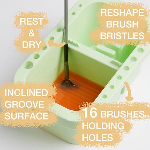 SEVENY Paint Brush Cleaner, Paint Brush Holder and Organizers with Palette for Acrylic, Watercolor, and Water-Based Paints (Blue) in Kuwait