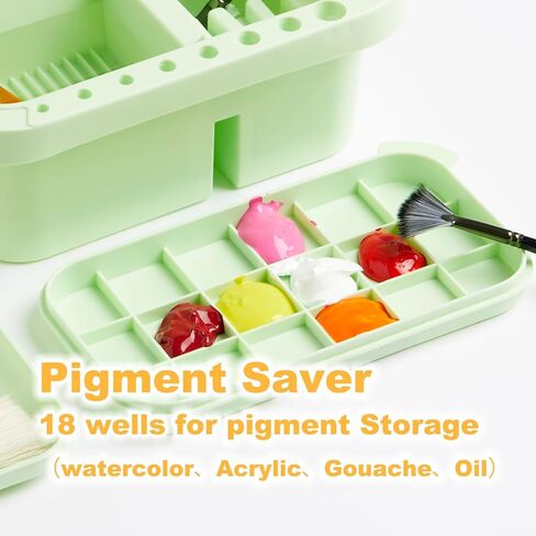 SEVENY Paint Brush Cleaner, Paint Brush Holder and Organizers with Palette for Acrylic, Watercolor, and Water-Based Paints (Blue) in Kuwait