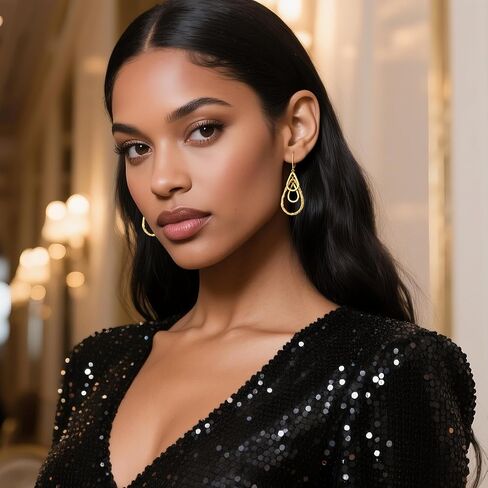 925 Sterling Silver 14K Gold Plated Teardrop Dangle Earrings for Women, ALEXCRAFT Hypoallergenic Silver Teardrop Earrings Drop Hammered Dangling Earring Leverback Dangly Earings in Saudi Arabia