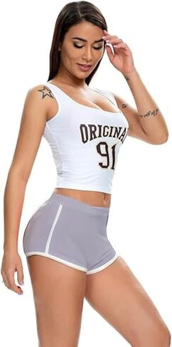 Women's Mid-Waisted Sports Shorts Stretchy Gym Casual Shorts for Athletic Running Gym Yoga in Saudi Arabia