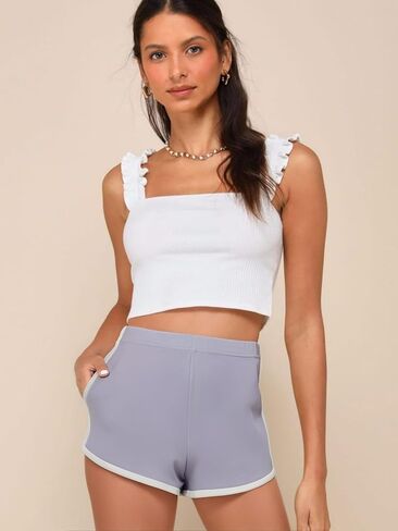 Women's Mid-Waisted Sports Shorts Stretchy Gym Casual Shorts for Athletic Running Gym Yoga in Saudi Arabia