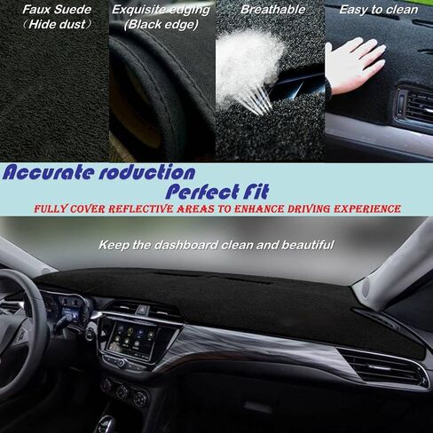 وسادة غطاء لوحة القيادة مناسبة لسيارة Lexus GX-550 2024 2025 HUD، حصيرة غطاء لوحة القيادة، جلد سويدي صناعي مخصص/غير قابل للانزلاق/مضاد للوهج/أسود in Kuwait