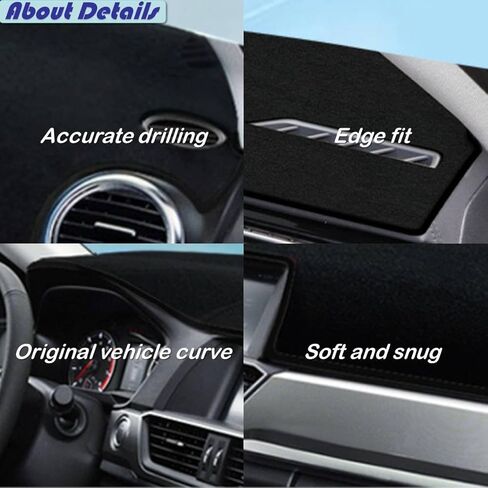 وسادة غطاء لوحة القيادة مناسبة لسيارة Lexus GX-550 2024 2025 HUD، حصيرة غطاء لوحة القيادة، جلد سويدي صناعي مخصص/غير قابل للانزلاق/مضاد للوهج/أسود in Kuwait