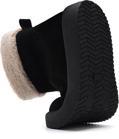 Women's Mid-Calf Winter Boot,100% Soft Waterproof Cow Suede Leather,Soft Fur lining with Comfortable Insole Womens Snow Boots,Medial Side Zipper for Easy Slip-On,Lightweight Winter Womens Shoes in Saudi Arabia