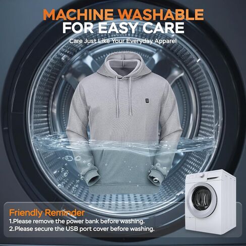Heated Hoodie for Men, Electric Heating Sweatshirt with Fleece Lining, Winter Thermal Pullover Sweater in Saudi Arabia