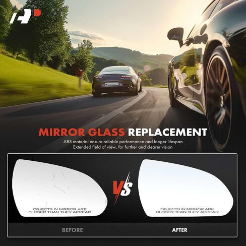 A-Premium Right Passenger Side Non-Heated Mirror Glass with Backing Plate - Compatible with Hyundai Elantra 2017 2018 2019 2020 - Exterior Side View Convex Mirror, Replace # 87621F3050 in Saudi Arabia