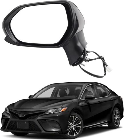 Dasbecan Passenger Right Side Door Mirror Assembly Compatible with Toyota Camry 2018-2024 NO Heated NO Turn Signal Without Blind Spot Detection(BSD) Replaces# TO1321366 87910-06800 3 Pins in Saudi Arabia