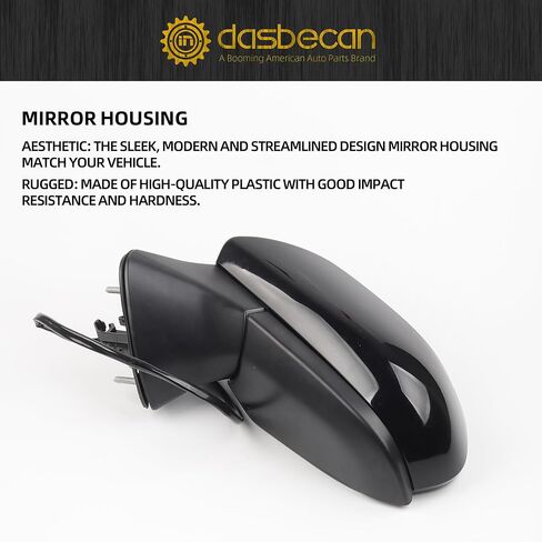 Dasbecan Passenger Right Side Door Mirror Assembly Compatible with Toyota Camry 2018-2024 NO Heated NO Turn Signal Without Blind Spot Detection(BSD) Replaces# TO1321366 87910-06800 3 Pins in Saudi Arabia