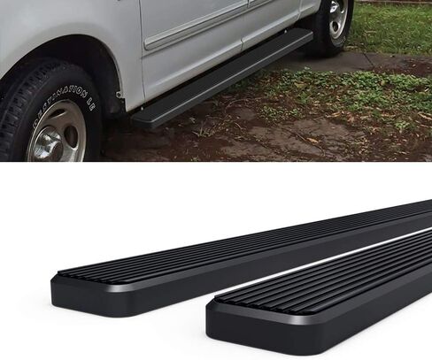 APS Running Boards (Nerf Bars Side Steps Step Bars) Compatible with Ford F150 2001-2003 SuperCrew Cab (Include 04 Heritage) (Stainless Steel Black Powder Coated 5 inches) in Saudi Arabia