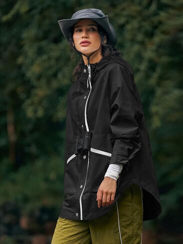 Yousify Womens Waterproof Rain Jackets Raincoat Hooded Lined Windbreaker Trench Coat With Pockets for Outdoor Hiking in Saudi Arabia