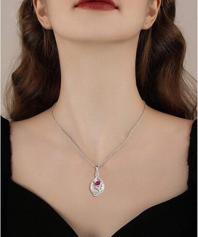 JO WISDOM Scottish Thistle Necklace,925 Sterling Silver Celtic Scotland Flower Outlander Pendant Necklace with Oval 4 * 5mm 3A Cubic Zirconia,Jewelry for Women in Saudi Arabia