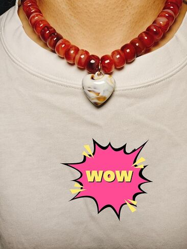 ميزة ملونة بالخرز ببيان بوهو مختنقات قلادة قلب وردي أخضر أصفر أزياء المجوهرات in Kuwait