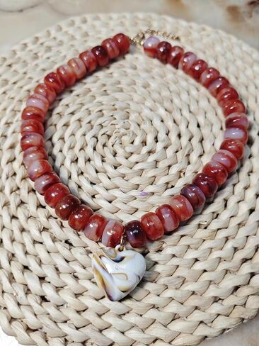 ميزة ملونة بالخرز ببيان بوهو مختنقات قلادة قلب وردي أخضر أصفر أزياء المجوهرات in Kuwait