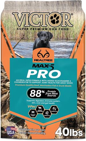 طعام فيكتور سوبر بريميوم للكلاب - طعام جاف للكلاب Realtree MAX-5 PRO - 30% بروتين، خالي من الغلوتين للكلاب البالغة النشطة، 15 رطل in Kuwait
