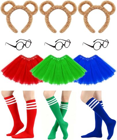 مجموعة فاخرة مكونة من 12 قطعة من أزياء السناجب - تتضمن إطار نظارة سوداء وتنورة أنيقة وجوارب تصل إلى الركبة وقبعة | الحزمة النهائية للحفلات التنكرية السهلة والممتعة والأداء المسرحي وحفلات الهالوين التي لا تُنسى in Kuwait