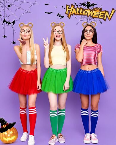 مجموعة فاخرة مكونة من 12 قطعة من أزياء السناجب - تتضمن إطار نظارة سوداء وتنورة أنيقة وجوارب تصل إلى الركبة وقبعة | الحزمة النهائية للحفلات التنكرية السهلة والممتعة والأداء المسرحي وحفلات الهالوين التي لا تُنسى in Kuwait