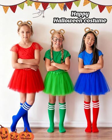 مجموعة فاخرة مكونة من 12 قطعة من أزياء السناجب - تتضمن إطار نظارة سوداء وتنورة أنيقة وجوارب تصل إلى الركبة وقبعة | الحزمة النهائية للحفلات التنكرية السهلة والممتعة والأداء المسرحي وحفلات الهالوين التي لا تُنسى in Kuwait