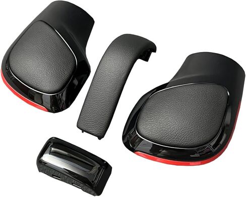 Leather Gear Shift Knob Gear Side Cover with Black Chrome (Set of 4) Parts for VW Golf 6 7 R GTI Passat B7 B8 CC R20 Jetta MK6 GLI Car Parts in Kuwait