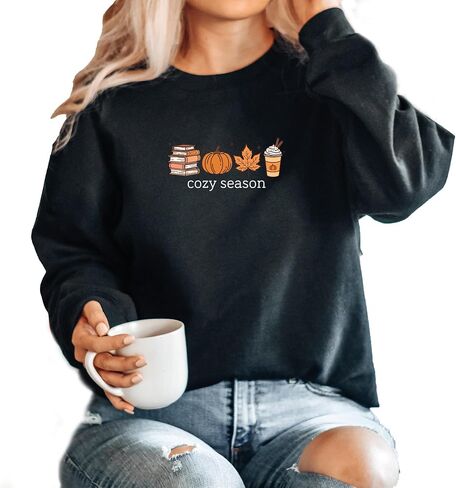 Womens Fall Cozy Season Sweatshirt Tis The Season Pumpkin Patch Autumn Football Graphic Shirt in Saudi Arabia