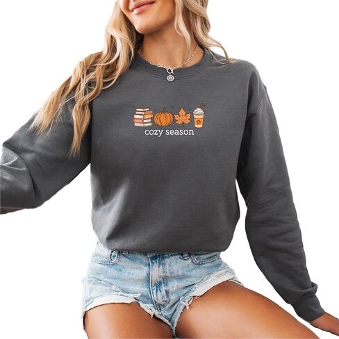 Womens Fall Cozy Season Sweatshirt Tis The Season Pumpkin Patch Autumn Football Graphic Shirt in Saudi Arabia