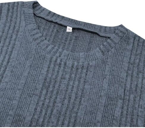 Plus Size Tops for Women Basic Long Sleeve Sweatshirts Casual Ribbed Knit Tees Cute Crewneck Shirts in Saudi Arabia