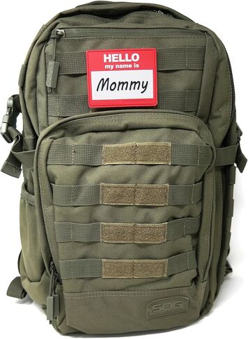 مرحبًا اسمي Mommy PVC Hook and Loop Patch | رقعة تكتيكية مضحكة لحقائب الحفاضات ومعدات الأب in Kuwait