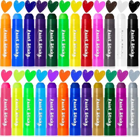 Aen Art Paint Sticks, 12 Colors Solid Tempera Paint Sticks for Kids, Quick Drying Washable Paint for Toddlers and Kids in Saudi Arabia