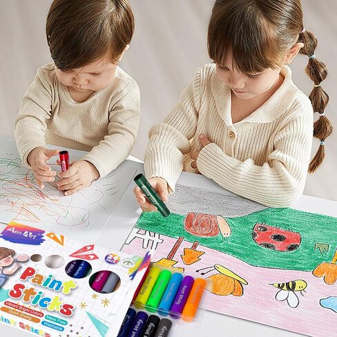 Aen Art Paint Sticks, 12 Colors Solid Tempera Paint Sticks for Kids, Quick Drying Washable Paint for Toddlers and Kids in Saudi Arabia