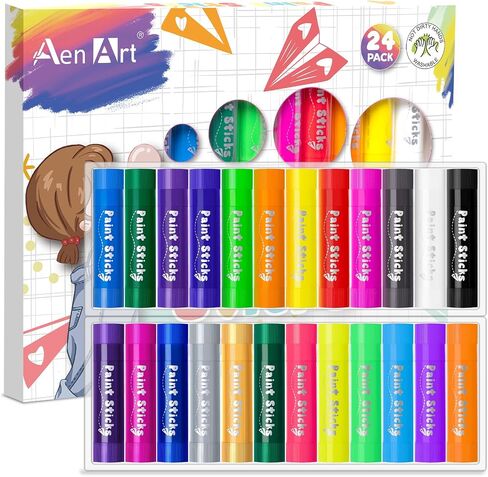 Aen Art Paint Sticks, 12 Colors Solid Tempera Paint Sticks for Kids, Quick Drying Washable Paint for Toddlers and Kids in Saudi Arabia