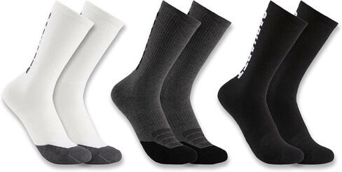 Carhartt Men's Midweight Cotton-Tencel Vertical Logo Crew Sock 3 Pack in Saudi Arabia