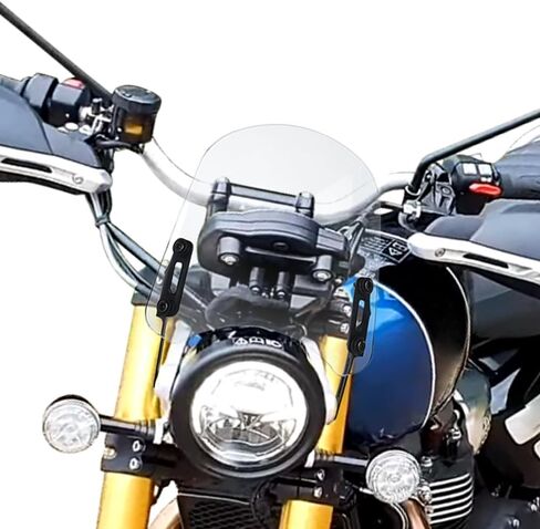 الزجاج الأمامي Xitomer متوافق مع Scrambler 400X 2024 Bonneville Scrambler 1200 XE XC BE 2019 2020 2021 2022، السرعة 400 2024، الزجاج الأمامي للدراجات النارية مع دعامة (شفاف) in Saudi Arabia
