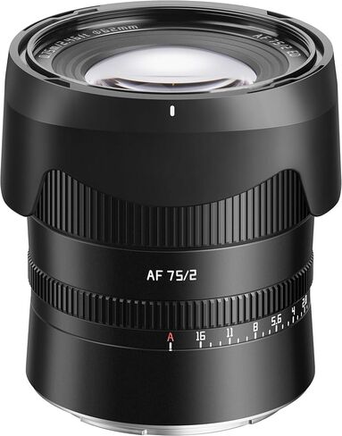 عدسة تركيز تلقائي TTArtisan 75 مم F2 بإطار كامل متوافقة مع كاميرات Sony E-Mount عديمة المرآة A7 A7II A7III A7R A7RII A7RIII A7RIV A7S A7SII A7SIII A9 A6400 A6000 A6600 (أسود) in Saudi Arabia