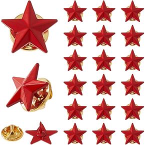 SUPERFINDINGS 20PCS Alloy Star Brooch Pins 2.5cm Star Badge Lapel Pin July Memorial Day Stars Brooches Five-Pointed Brooch Pentagram Pins for 4th of July Memorial Veterans Costume Decorations in Saudi Arabia