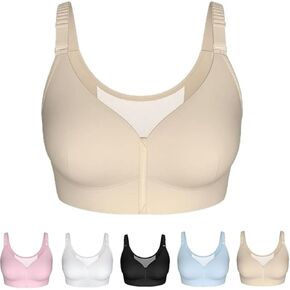 Womens Front Zipper Bra Wireless Push Up Everyday Sports Bras in Kuwait