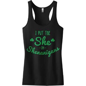Threadrock Women's I Put The She in Shenanigans Racerback Tank Top in Kuwait