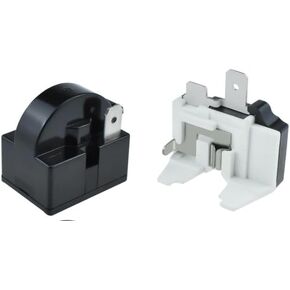 (قطعتان في) QP2-4R7 QP2-4.7 PTC Starter Relay 1 دبوس ثلاجة بداية التشغيل و6750C-0005P واقي التحميل الزائد متوافق مع ضاغط ثلاجة LG 1/2HP in Kuwait