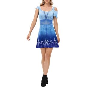 Women's Patchwork Dress 3D Print Long Sleeve Crew Neck Costume for Adult Halloween Cosplay Party in Saudi Arabia
