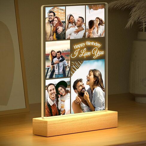 Custom Picture Frames, Personalized Photo Frame with Night Light, Customized Photo Frame, Personalized Anniversary Birthday Gifts for Women Men Him Her Couple in Saudi Arabia