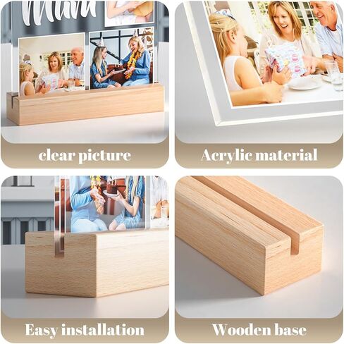 Custom Picture Frames, Personalized Photo Frame with Night Light, Customized Photo Frame, Personalized Anniversary Birthday Gifts for Women Men Him Her Couple in Saudi Arabia