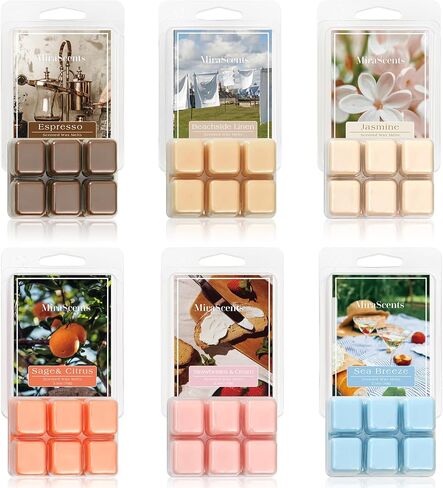 Fall Scented Wax Melts, Wax Cubes for Wax Warmer, Autumn Strong Scented Soy Wax Cubes 6 x 2.5oz(70g), Spiced Pumpkin, Autumn Wreath, Sweater Weather, Mulled Cider, Cinnamon Pumpkin, Pumpkin Chai in Saudi Arabia