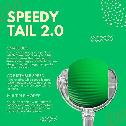 Speedy Tail 2.0 Cat Toy, 360°Automatic Rolling Ball, Smart Interactive Cat Toy, Smart Jumping Ball for Dogs, Speedy Tail 3.0, Automatic Dog Walker in Saudi Arabia
