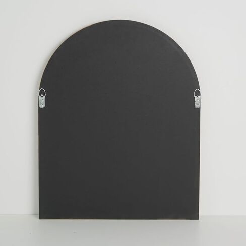 16" x 20" Arched Farmhouse Mirror Bathroom Wall Mounted Decorative Mirrors, Black Wood Grain Framed Arch Vanity Mirror, Makeup Mirror for Bedroom, Living Room, Entryway, Mantle (Black) in Saudi Arabia