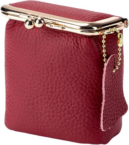 Leather Clutch Coin Purse Vintage Jewelry Box Mini Jewelry Box with Kiss Lock Lipstick Organizer Cute Purse in Saudi Arabia
